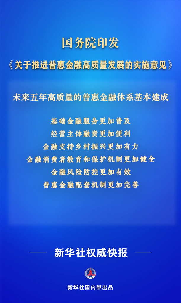 新聞分析：我國明確普惠金融高質(zhì)量發(fā)展目標(biāo) 推動重點(diǎn)領(lǐng)域信貸服務(wù)提質(zhì)增效