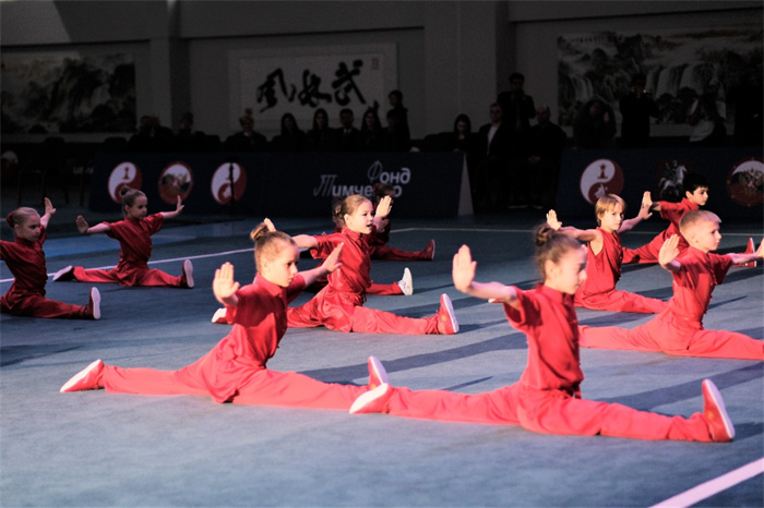 俄羅斯青少年在開幕式上進行武術(shù)表演。駐俄羅斯大使館供圖