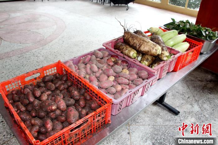 圖為亞東邊檢站“警營菜園”喜獲豐收的蔬菜。　王東東 攝